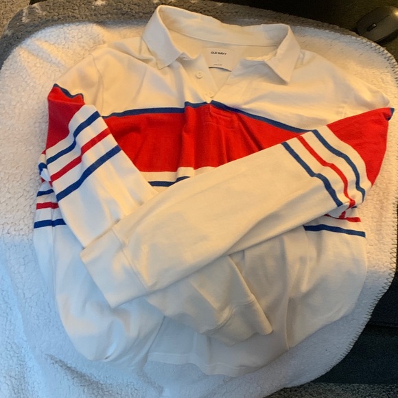 Old Navy Red and Blue Striped Rugby Shirt - Picture 2 of 2